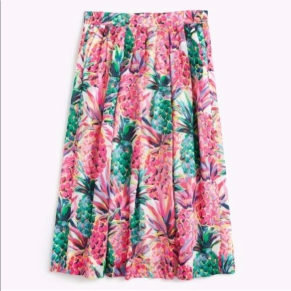 J. Crew Dresses & Skirts - J. Crew Multicolor Pineapple Print Midi Skirt